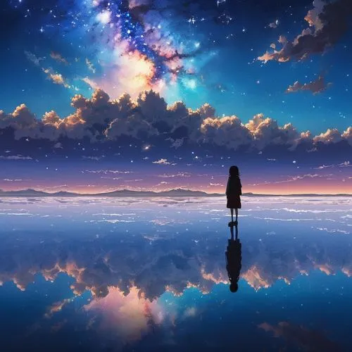 cielo,sky,dreamscape,universe,cosmos,heavenward,dream world,skyscape,galaxy,the universe,beautiful wallpaper,cloudstreet,eternity,night sky,star sky,milky way,celestial,dreamscapes,windows wallpaper,fantasy picture,Illustration,Japanese style,Japanese Style 14