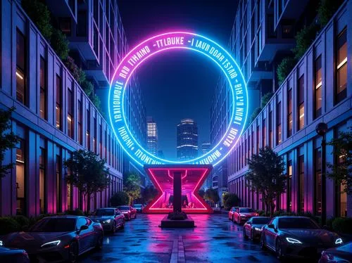 guangzhou,neon sign,shanghai,electric arc,chengdu,neons,chongqing,neon arrows,colored lights,cybercity,neon light,polara,tianjin,neon lights,neon,futuristic,the loop,soir,semi circle arch,arbor