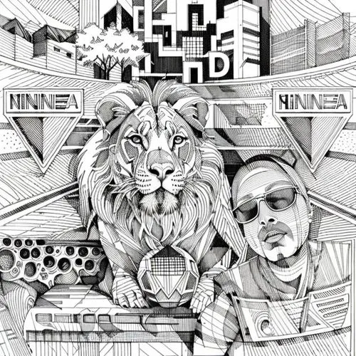 coloring page,skeezy lion,hip hop music,cd cover,animal line art,lion white,high-wire artist,coloring book for adults,artwork,two lion,art flyer,coloring book,new age,hip hop,blogs music,hip-hop,downl