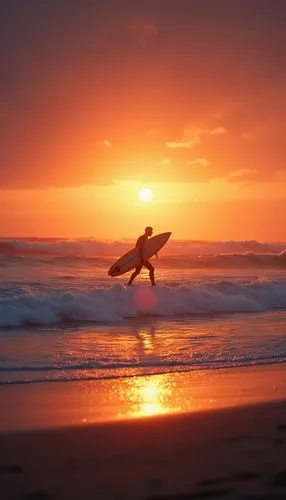 the man carries his surfboard in front of the sunset,surfline,surfer,surfing,surfs,surfed,surf,Photography,General,Realistic