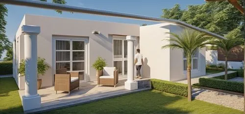 holiday villa,fresnaye,3d rendering,inverted cottage,garden elevation,cabanas,Photography,General,Realistic