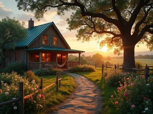 country cottage,summer cottage,home landscape,country house,cottage,meadow landscape,beautiful home,farm house,little house,countryside,wooden house,red barn,beautiful landscape,country side,farm landscape,cottage garden,danish house,farmhouse,lonely house,small cabin,Photography,General,Realistic