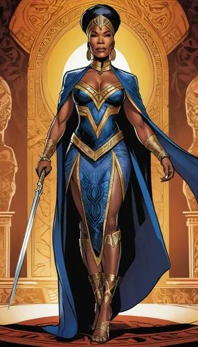 ororo,teferi,lilandra,nubia,uatu,goddess of justice,Illustration,American Style,American Style 13