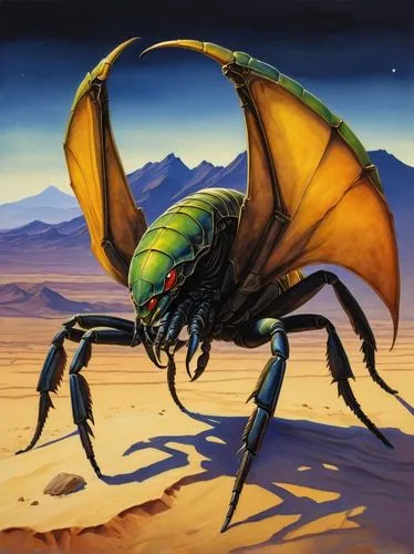 blue-winged wasteland insect,zentraedi,desert locust,carabus,scarab,mantiri,Conceptual Art,Sci-Fi,Sci-Fi 12