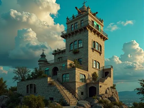 fairytale castle,lookout tower,fairy tale castle,watch tower,summit castle,lifeguard tower,cesar tower,castle keep,gold castle,ghost castle,sintra,stone tower,house of the sea,stone palace,disney castle,observation tower,knight's castle,watchtower,stone pagoda,press castle