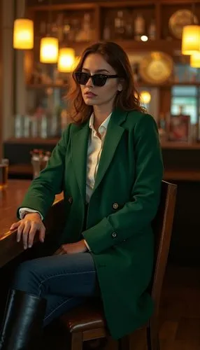 green jacket,woman in menswear,rayon,spy,lapo,woman at cafe,Photography,Documentary Photography,Documentary Photography 01