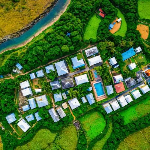 resort town,golf resort,eco hotel,resort,aerial photography,bogart village,aerial shot,golf hotel,holiday complex,indian canyons golf resort,accommodation,leisure facility,campground,hotel complex,human settlement,kauai,fish farm,aerial photograph,beach resort,escher village,Art,Artistic Painting,Artistic Painting 03