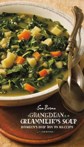 Write a heartwarming story about a grandmother's famous soup greens recipe.,soup greens,soup green,vegetable soup,wedding soup,cabbage soup diet,creamed spinach,soup beans,collard greens,soup,callaloo