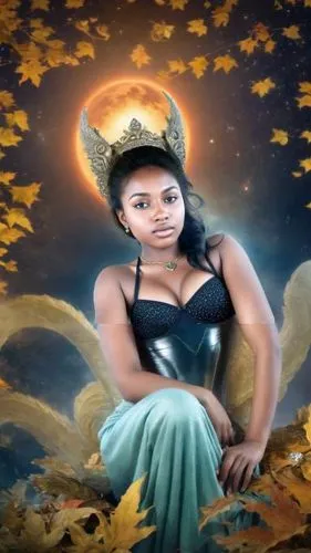 oshun,divine healing energy,miss kabylia 2017,queenship,authoress,fantasy picture,nzinga,mabon,thyatira,hekate,fairy queen,fantasy woman,fairy tale character,asherah,faerie,mythographer,prophetess,image manipulation,mythologically,ninhursag