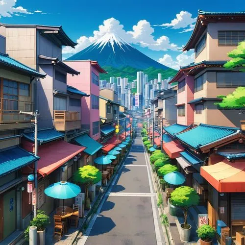 colorful city,japan landscape,ichigaya,kyoto,japanese background,kazoku,beautiful japan,japanese sakura background,japon,cloudstreet,rikkyo,tokyo city,azabu,susukino,nihon,oedo,sekkei,sidestreet,sakura background,akihabara,Illustration,Japanese style,Japanese Style 03