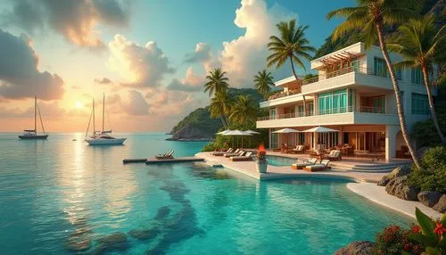 caribbean,tropical house,the caribbean,mustique,ocean paradise,grenadines,tropical island,paradis,holiday villa,dream beach,belize,house by the water,tropics,caribbean beach,caribbean sea,yacht exterior,beach resort,bequia,tropical beach,cayard,Photography,General,Realistic