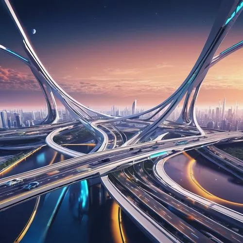 superhighways,interchanges,futuristic landscape,superhighway,highways,megastructures,Conceptual Art,Sci-Fi,Sci-Fi 04