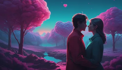 In a romantic setting, a couple shares a tender moment as they pass a tissue between them.,romantic scene,two people,romantic night,romantic portrait,world digital painting,game illustration,love in a