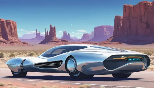 Compose a futuristic sci-fi adventure involving self-driving cars on Route 66.,futuristic car,mercedes ev,hydrogen vehicle,concept car,mercedes-benz ssk,illustration of a car,opel record p1,cartoon ca