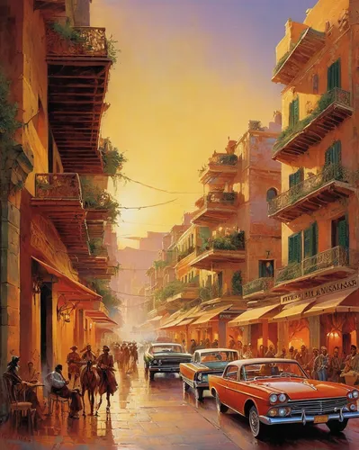 old havana,the cairo,riad,cairo,havana,souq,souk,marocchino,cuba havana,positano,egypt,casablanca,heliopolis,italian painter,marrakesh,street scene,marrakech,damascus,oil painting on canvas,morocco,Conceptual Art,Sci-Fi,Sci-Fi 19