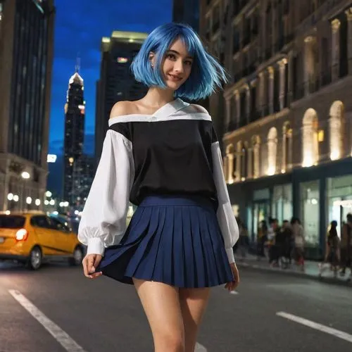 alodia,anime japanese clothing,rykiel,blue hair,street shot,karou,Photography,Documentary Photography,Documentary Photography 05