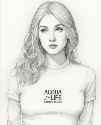 acuvue,girl in t-shirt,acqui,aclu,ascione,tshirt,Illustration,Black and White,Black and White 13