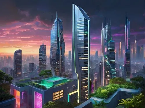 futuristic landscape,cybercity,cybertown,cyberport,cityscape,skyscrapers,futuristic architecture,megapolis,skyscraper,fantasy city,city skyline,futuristic,megacorporation,guangzhou,metropolis,megacorporations,microdistrict,skyscraping,the skyscraper,colorful city,Art,Artistic Painting,Artistic Painting 45