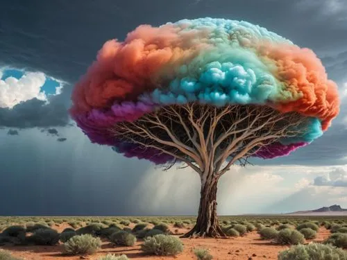 sun sunrise,colorful tree of life,cloud mushroom,isolated tree,tree mushroom,magic tree,mushroom landscape,strange tree,thundercloud,raincloud,painted tree,pacifier tree,a thunderstorm cell,tree of li