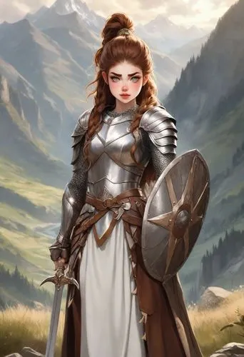 female warrior,joan of arc,leona,kushana,scotswoman,elenore,Digital Art,Classicism