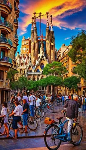 Barcelona, Spain, modernist architecture, Casa Batlló-inspired, colorful mosaic facade, intricate stonework, wrought-iron balconies, Gothic-style windows, ornate doorways, curved lines, undulating roo