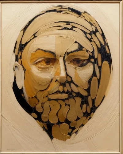 wood art,wooden man,wood carving,leonardo da vinci,woodcut,wooden mask,glass painting,made of wood,wood stain,carved wood,cool woodblock images,gold paint stroke,gold leaf,leonardo devinci,leonardo,abstract gold embossed,sculptor ed elliott,gold paint strokes,golden mask,gold mask,Calligraphy,Painting,Minimalist Oil Painting
