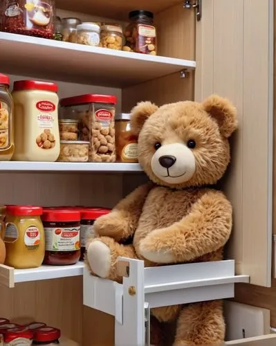 teddy bear waiting,pantry,bear teddy,pantries,canned food,teddy bears,teddy bear crying,bearshare,plush bear,spice rack,cupboard,teddy bear,empty shelf,larder,foodbank,teddies,bearmanor,bearable,bearishness,teddy teddy bear,Photography,General,Realistic