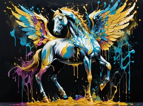 pegasys,pegasi,celestia,unicorn art,pegasus,painted horse,colorful horse,pegaso,unicorn background,golden unicorn,constellation unicorn,licorne,darkhorse,unicorn,rainbow unicorn,carnival horse,bellerophon,saturnyne,unicorn and rainbow,obrony,Conceptual Art,Graffiti Art,Graffiti Art 08