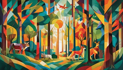 forest animals,woodland animals,deer illustration,forest landscape,forest background,cartoon forest,enchanted forest,forest animal,whimsical animals,forest of dreams,mixed forest,autumn forest,forest,the forest,forest glade,the forests,hunting scene,deciduous forest,happy children playing in the forest,pere davids deer,Art,Artistic Painting,Artistic Painting 45