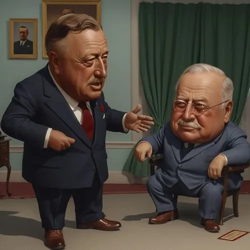 רוזוולט,two men in suits, one has a finger - held and one is pointing to another man,gorbachev,rooseveltian,erbakan,kissinger,fdr,shevardnadze,Photography,General,Realistic