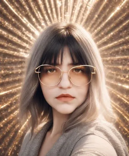 a girl with glasses looks like she is going to be a starburst,zindzi,sunndi,solar,bjork,zhu,mikasuki,Photography,Realistic