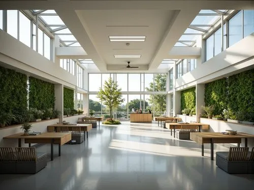 atriums,school design,modern office,3d rendering,daylighting,penthouses,cafeteria,wintergarden,modern decor,interior modern design,atrium,greentech,lobby,contemporary decor,lunchroom,revit,renderings,patios,seating area,conference room