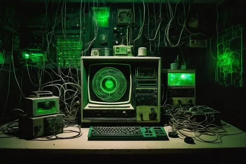 green electricity,electronic waste,the server room,oscilloscope,computer room,barebone computer,computer workstation,circuit board,desktop computer,computer art,computer,green power,greenbox,green wallpaper,cyclocomputer,old elektrolok,laboratory,cyberpunk,computer system,music workstation,Art,Artistic Painting,Artistic Painting 50