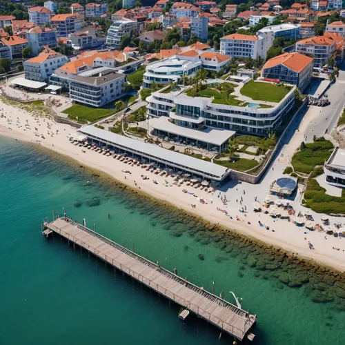 mamaia,famagusta,burgas,aerial view of beach,sopot,kemer,adriatic,the hotel beach,croatia,samos,antalya,beach resort,fisher island,blejski otok,seaside resort,island of rab,girne,valdes peninsula,warnemünde,montenegro,Photography,General,Realistic