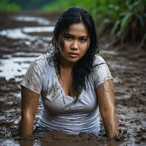 mudbath,muddy,wet hair,t-shirt,mudfun,chubby,Photography,General,Fantasy