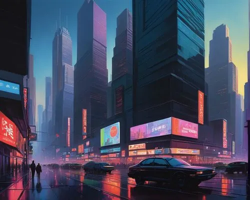 cityscape,cyberpunk,futuristic landscape,shinjuku,metropolis,evening city,shanghai,tokyo city,tokyo,futuristic,colorful city,cities,urban,city corner,fantasy city,city,taipei,city at night,dusk,city blocks,Art,Artistic Painting,Artistic Painting 48