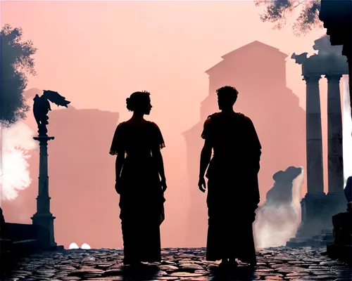 rome 2,artemis temple,ephesus,ancient rome,tragedians,caryatids,erechtheion,hampi,sirpur,pergamum,minoans,amphipolis,couple silhouette,athenians,carthaginians,romanies,pylades,vijayanagara,sogdians,propylaea,Conceptual Art,Fantasy,Fantasy 23