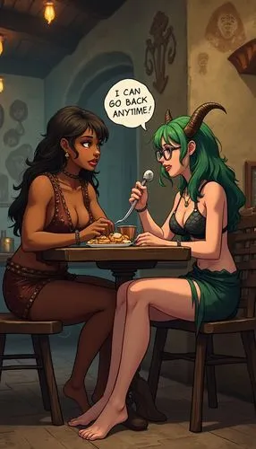 gnomes at table,grainau,girl talk,darkstalkers,sorceresses,barmaids,tiki,shadowrun,anakara,morrigan,tafara,amazonians,patrons,pizzeria,romantic dinner,bombshells,tavern,elves,paladins,devilwood