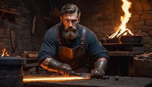 blacksmith,metalsmith,tinsmith,steelworker,iron-pour,iron pour,farrier,smelting,metallurgy,forge,foundry,metalworking,silversmith,gas welder,artisan,lead-pouring,molten metal,craftsman,brick-making,welder,Illustration,Retro,Retro 19