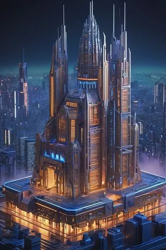 metropolis,reichstadt,coruscant,fantasy city,cybercity,minbari,theed,coruscating,shanghai disney,citadels,nidaros cathedral,barrayaran,ice castle,usj,eberron,areopolis,valerian,harbin,kinkade,arkham,Illustration,Japanese style,Japanese Style 03