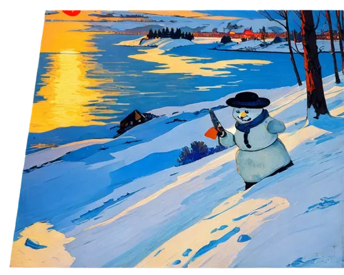 9 widescreen format, detailed intricate lines, warm ambient glow.,willumsen,gagnon,nolde,sandalow,bakst,derain,bluemner,titcomb,rosseau,blohowiak,snowshoers,sabourin,snow scene,savoye,mcgillivray,sero