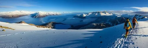 a man walking up a snow covered mountain side,couloir,top mount horn,alpine climbing,mont blanc,aiguille du midi,unclimbed,Photography,General,Realistic