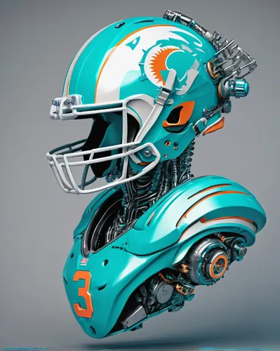 football helmet,lacrosse helmet,teal and orange,helmet,construction helmet,motorcycle helmet,helmet plate,helmets,american football cleat,batting helmet,bicycle helmet,safety helmet,head plate,turquoise leather,football equipment,casque,cricket helmet,arena football,climbing helmet,equestrian helmet,Conceptual Art,Sci-Fi,Sci-Fi 03