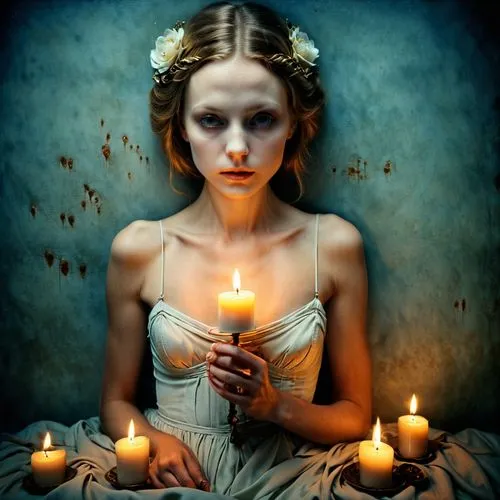 jessamine,mystical portrait of a girl,cosette,romantic portrait,candlelight,candlelit,Photography,Artistic Photography,Artistic Photography 14