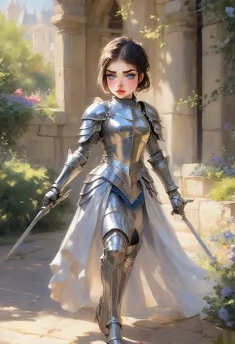 joan of arc,paladin,knight armor,knightly,female warrior,taleyarkhan,Digital Art,Impressionism