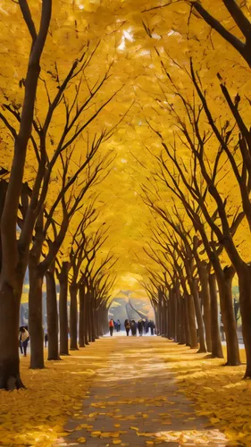 tree-lined avenue,golden trumpet trees,autumn scenery,autumn in japan,autumn trees,tree lined path,the trees in the fall,autumn park,deciduous trees,golden autumn,yellow leaves,row of trees,autumn background,tree lined lane,ash-maple trees,tree grove,autumn in the park,autumn walk,tree lined,autumn gold,Photography,General,Natural