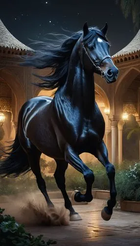 black horse,arabian horse,frison,horse running,arabian horses,cheval,Conceptual Art,Fantasy,Fantasy 11