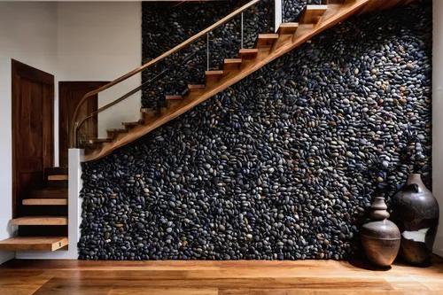 wooden stair railing,cork wall,gravel stones,stone stairs,wooden wall,tiled wall,stone stairway,wooden stairs,patterned wood decoration,hardwood floors,stone wall,outside staircase,stone floor,house wall,spice rack,honeycomb stone,hallway space,wood flooring,wall,winding staircase,Illustration,Abstract Fantasy,Abstract Fantasy 18