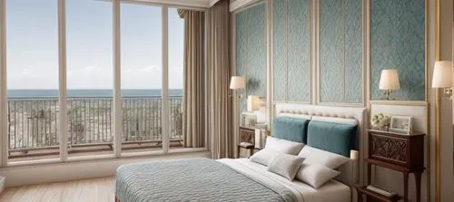 Luxury bedroom, president suit, resort hotel,window with sea view,venice italy gritti palace,window treatment,room divider,bedroom window,knokke,hotel barcelona city and coast,sleeping room,four poste