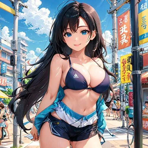 atago,mai,akiba,beach background,hiratsuka,tifa,Anime,Anime,Realistic